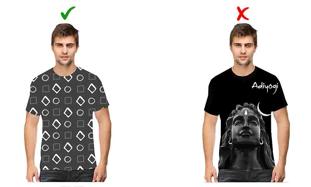 example of repeated pattern design and placement design for t-shirts
