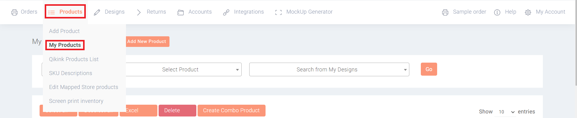 adding a product in qikink dashboard