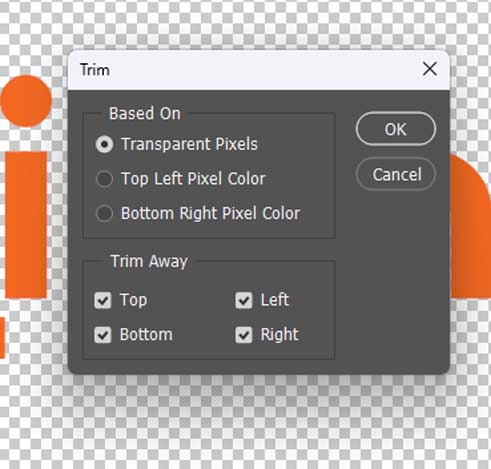 trim settings in photoshop