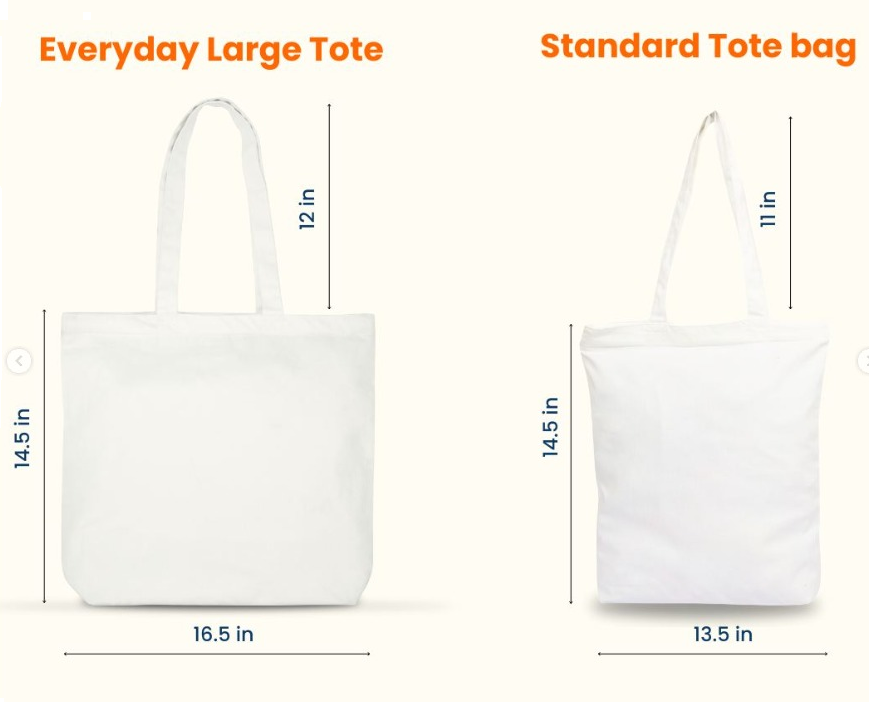 everyday large tote vs standard tote bag